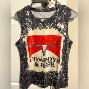 Cowboys and Beer oversized tank top